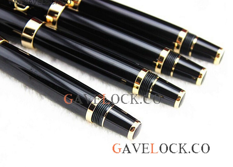 Montblanc Boheme Pen Black Resin Gold Trim Fountain Pen Free Shipping